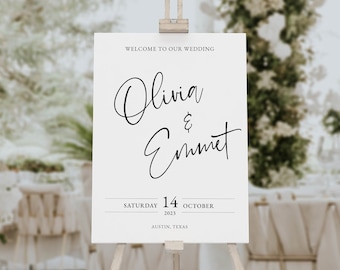 Welcome To Our Wedding Printable Wedding Sign Template, Editable Wedding Welcome Sign, Rustic Wedding Poster, Wedding DIY, Download, AD06
