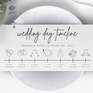 Printable Wedding Icons Ceremony Timeline Program, Editable Order of Ceremony Wedding Program Template, Download, Wedding Schedule, AD01