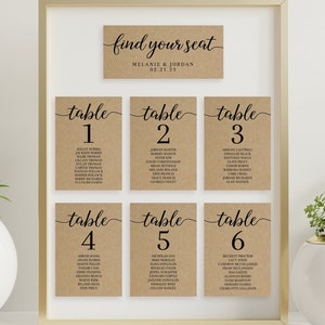 Printable Wedding Seating Plan Editable Template, Find Your Seat Wedding Seating Chart, Table Numbers, Instant Download, Wedding DIY, AD15