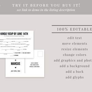 Mad Libs Wedding RSVP Postcard Template, Printable Fill in the Blank ...