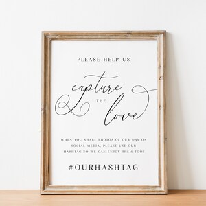 Capture the Love Sign, Wedding Hashtag Sign, Social Media Sign, Share ...