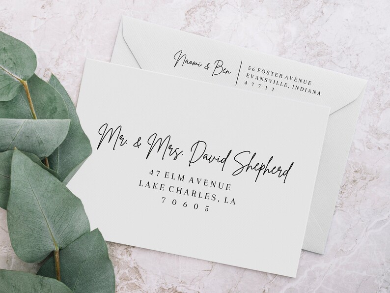 Printable Envelope Address Template, Editable Wedding Address Labels, Instant Download, Rustic Wedding DIY, Envelope Template, Simple, AD01