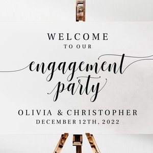 Engagement Party Welcome Sign, Printable Wedding Engagement Party Welcome Sign Template, Editable, Instant Download, Rustic Wedding DIY
