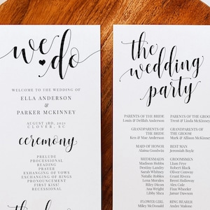 結婚式セレモニープログラム、セレモニープログラム順序、編集可能なテンプレート、印刷可能なプログラム、即時ダウンロード、モダンウェディング、AD11