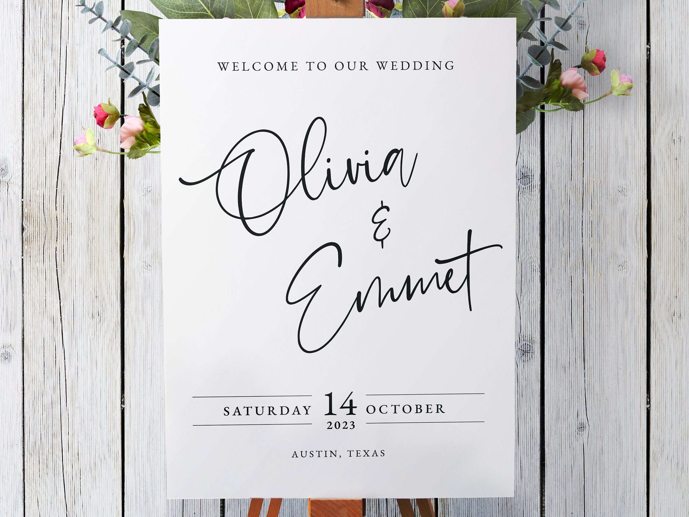 Welcome to Our Wedding Printable Wedding Sign Template - Etsy
