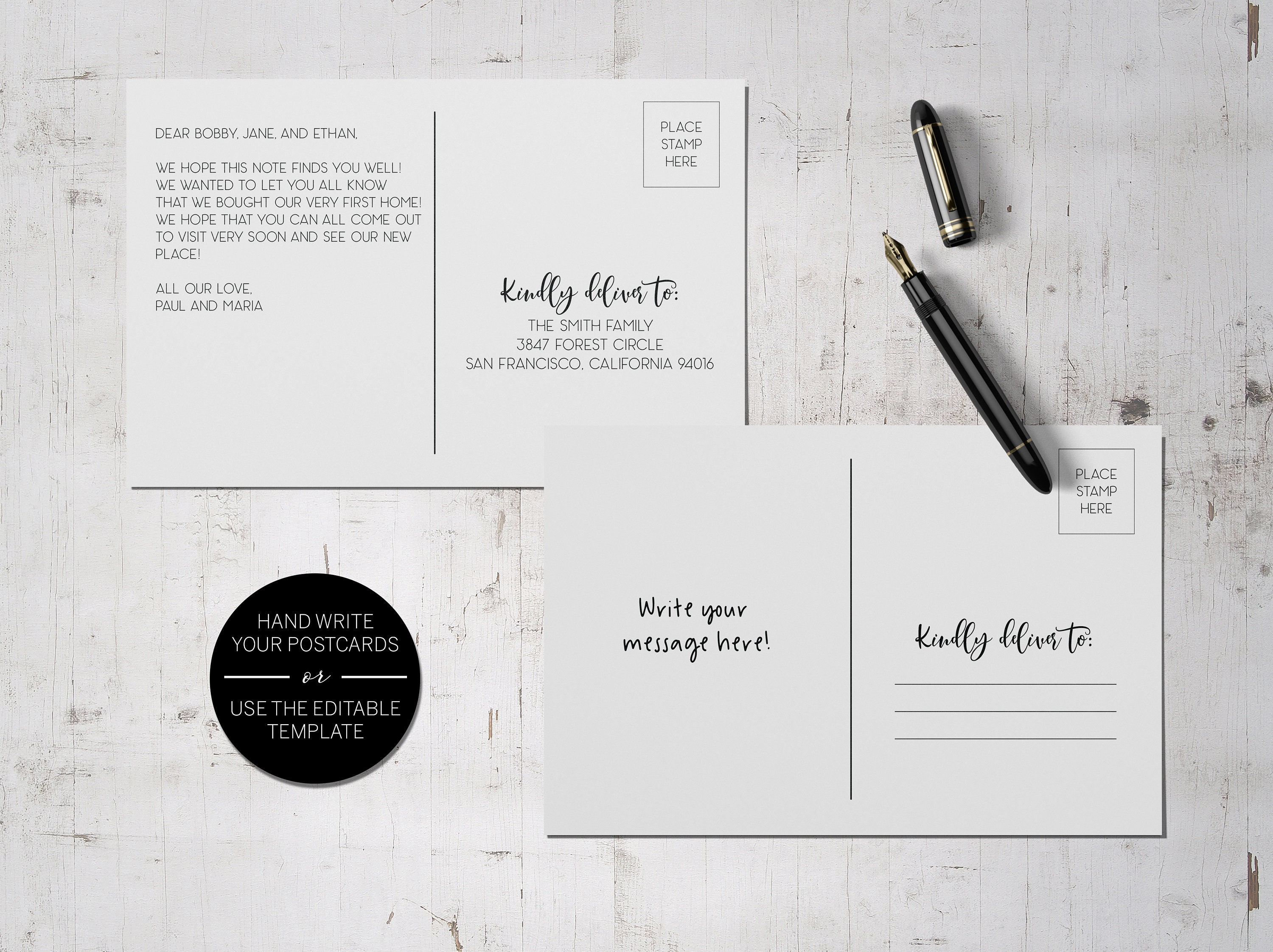 Moving Announcement Printable Postcard Template Editable | Etsy