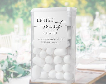 Retirement Is Sweet Tic Tac Label Templates, Retire Mint Favor Labels, Retirement Party Favor, Editable, Printable, Instant Download, AD18