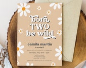 Born Two Be Wild Second Birthday Invitation Template, Boho Kids Birthday Invitation, Editable, Printable, Toddler Birthday, Instant Download