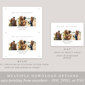 Minimalist Photo Engagement Announcement Template, We're Engaged Printable Announcement With Photo, Editable, Instant Download, AD28 image 5