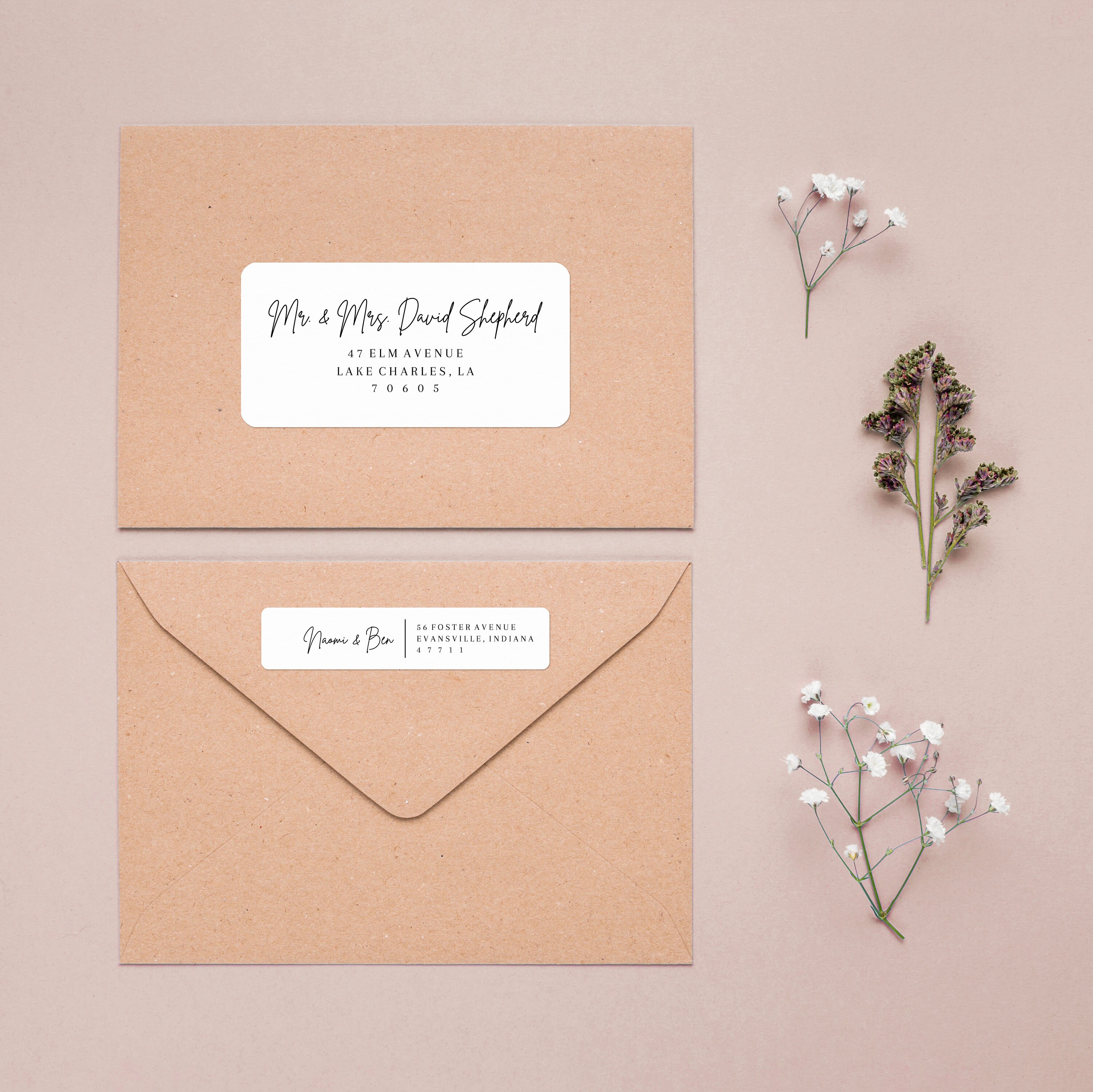 Printable Envelope Address Labels, Editable Wedding Address Label Tem…