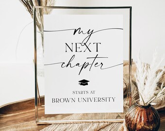My Next Chapter Graduation Party Sign Template, Graduation Party Decor, Grad Party Sign, College Sign, Editable, Printable, Minimalist
