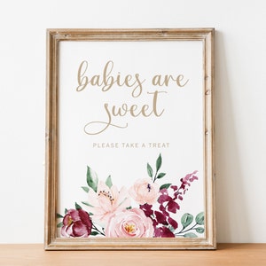 Babies Are Sweet Please Take A Treat Baby Shower Sign Template, Printable Sign, Baby Shower Decor, Editable, Instant Download, AD20