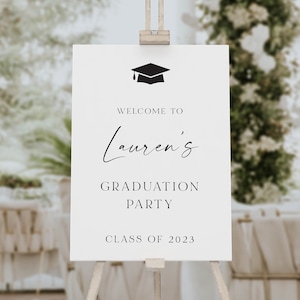 Graduation Party Welcome Sign Template, Printable Grad Party Sign, Minimalist Graduation Party Sign, Editable, Download, Class of 2023, AD18