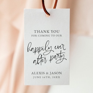 Happily Ever After Party Favor Tag Template, Wedding Thank You Tag, Printable Favor Tag, Wedding Favor Tag, Editable, Instant Download, AD06