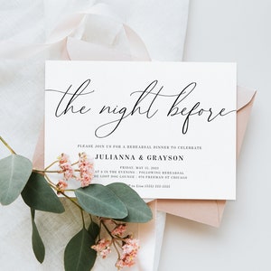 The Night Before Wedding Rehearsal Invitation Template, Printable Rehearsal Dinner Invitation, Editable, Instant Download, Wedding DIY, AD70 image 6