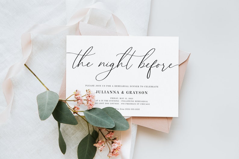 The Night Before Wedding Rehearsal Invitation Template, Printable Rehearsal Dinner Invitation, Editable, Instant Download, Wedding DIY, AD70 image 6