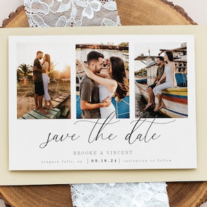 Photo Save the Date, Minimalist Wedding Save the Date with Photo, Editable Save the Date With Pictures, Printable, Download, Digital, AD70