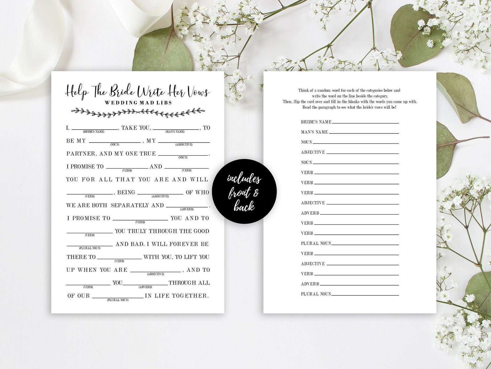 Bridal Shower Game Printable Template Wedding mad - Etsy