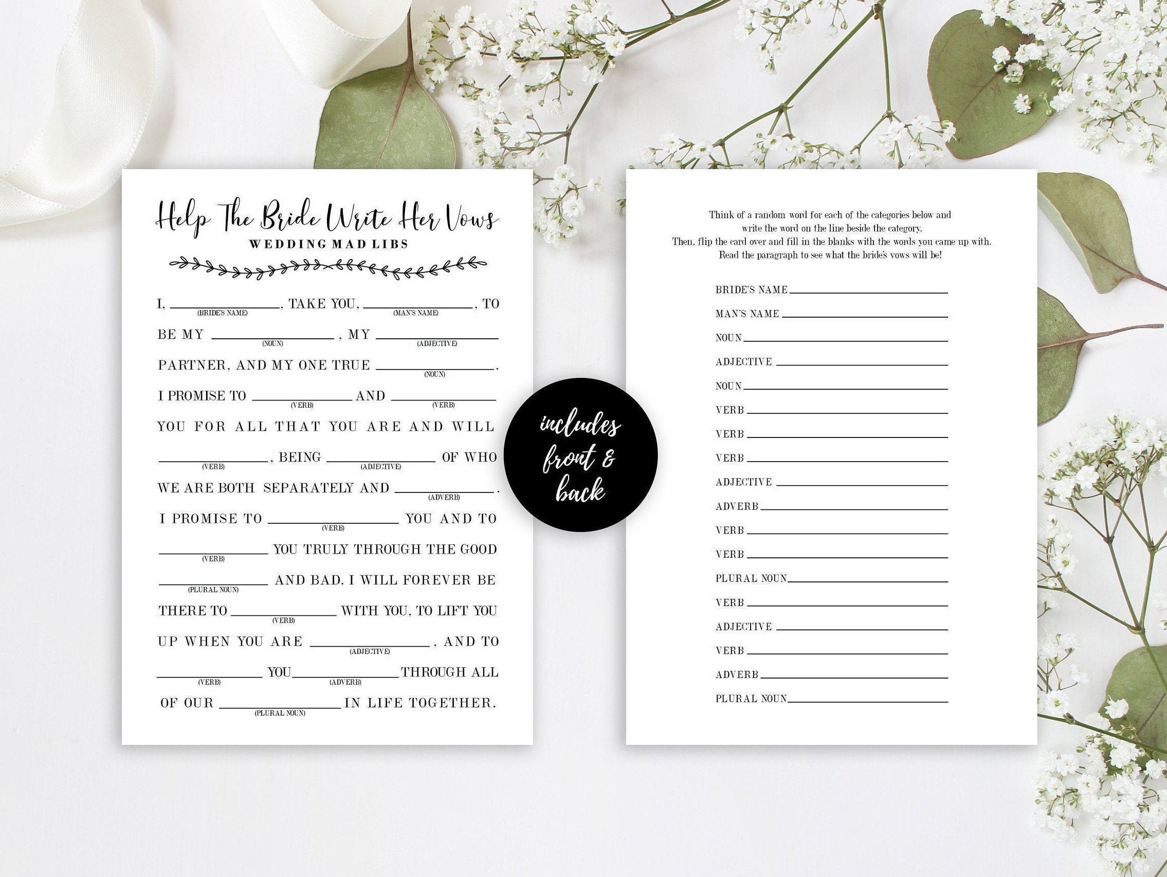 Bridal Shower Game Printable Template Wedding mad | Etsy