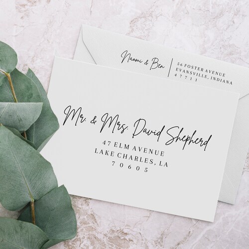 printable envelope address template editable wedding address etsy