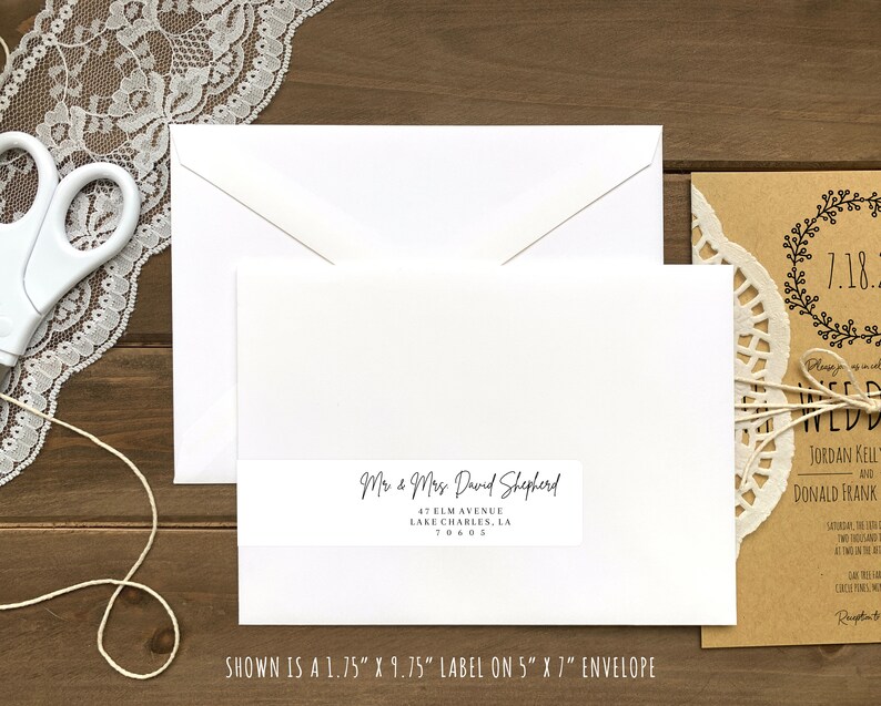Printable Envelope Address Wrap Labels // Editable Wedding Etsy
