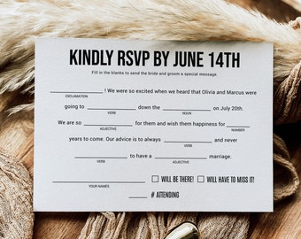 Love Story Madlibs for Wedding editable - Etsy