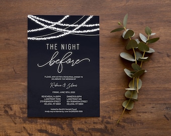 Printable Rehearsal Dinner Invitation Template, The Night Before Rehearsal Dinner Invite, Editable Template, Download, Rustic Wedding DIY