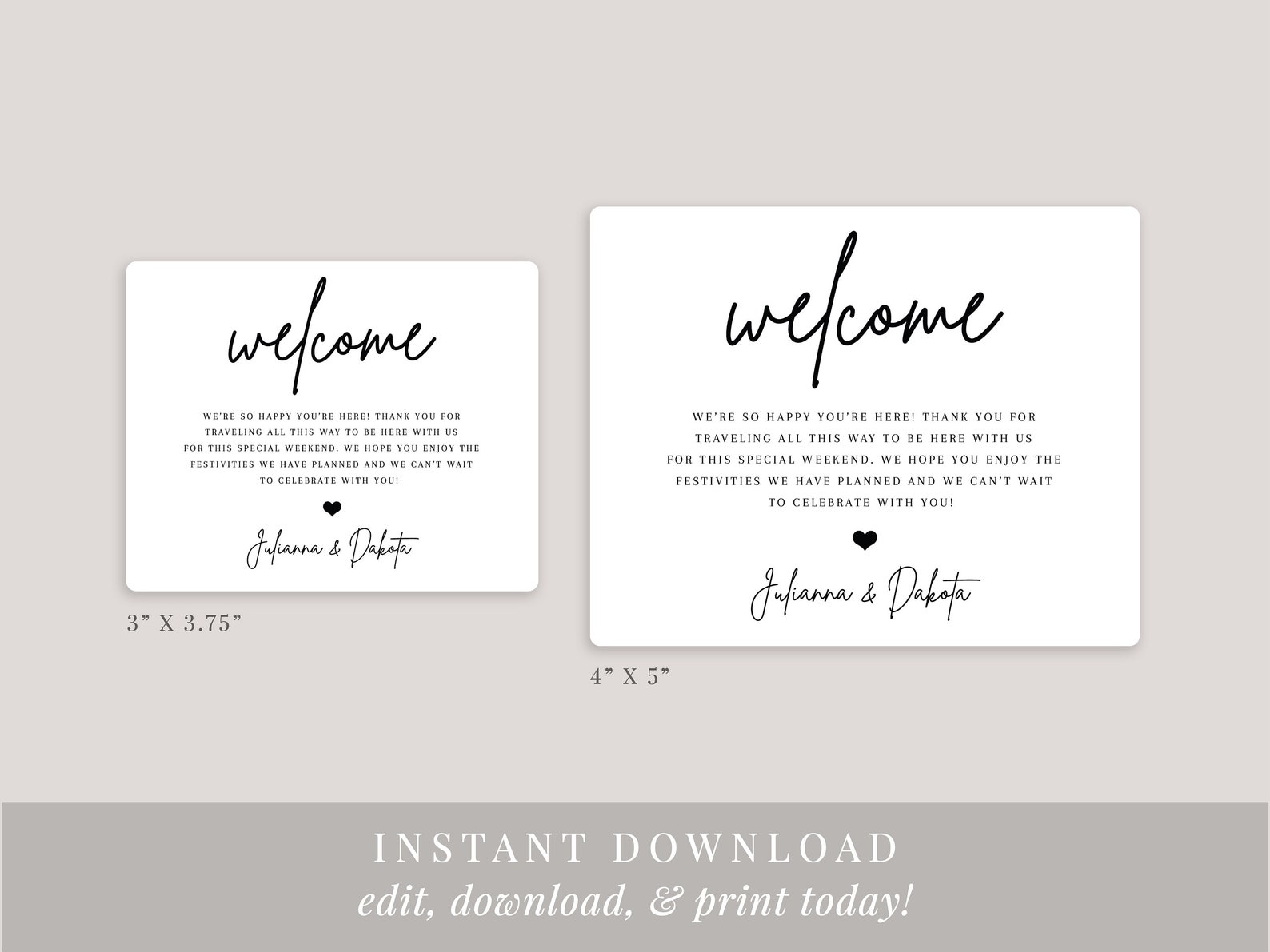 Wedding Welcome Bag Printable Sticker Templates // Wedding | Etsy