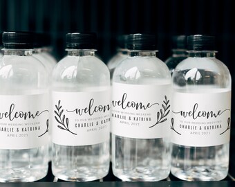 Printable Wedding Water Bottle Labels, Wedding Favor Water Bottle Label Templates, Printable Labels, Download, Rustic Wedding, Editable