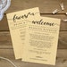 Printable Wedding Welcome Card, Welcome Bag Insert, Welcome Card ...