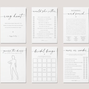 Bridal Shower Game Template Bundle, Minimalist Game Templates ...