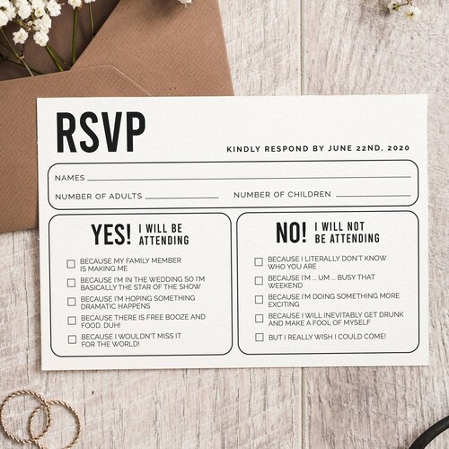 Printable Mad Libs Wedding RSVP Postcard / Fill in the Blank / - Etsy