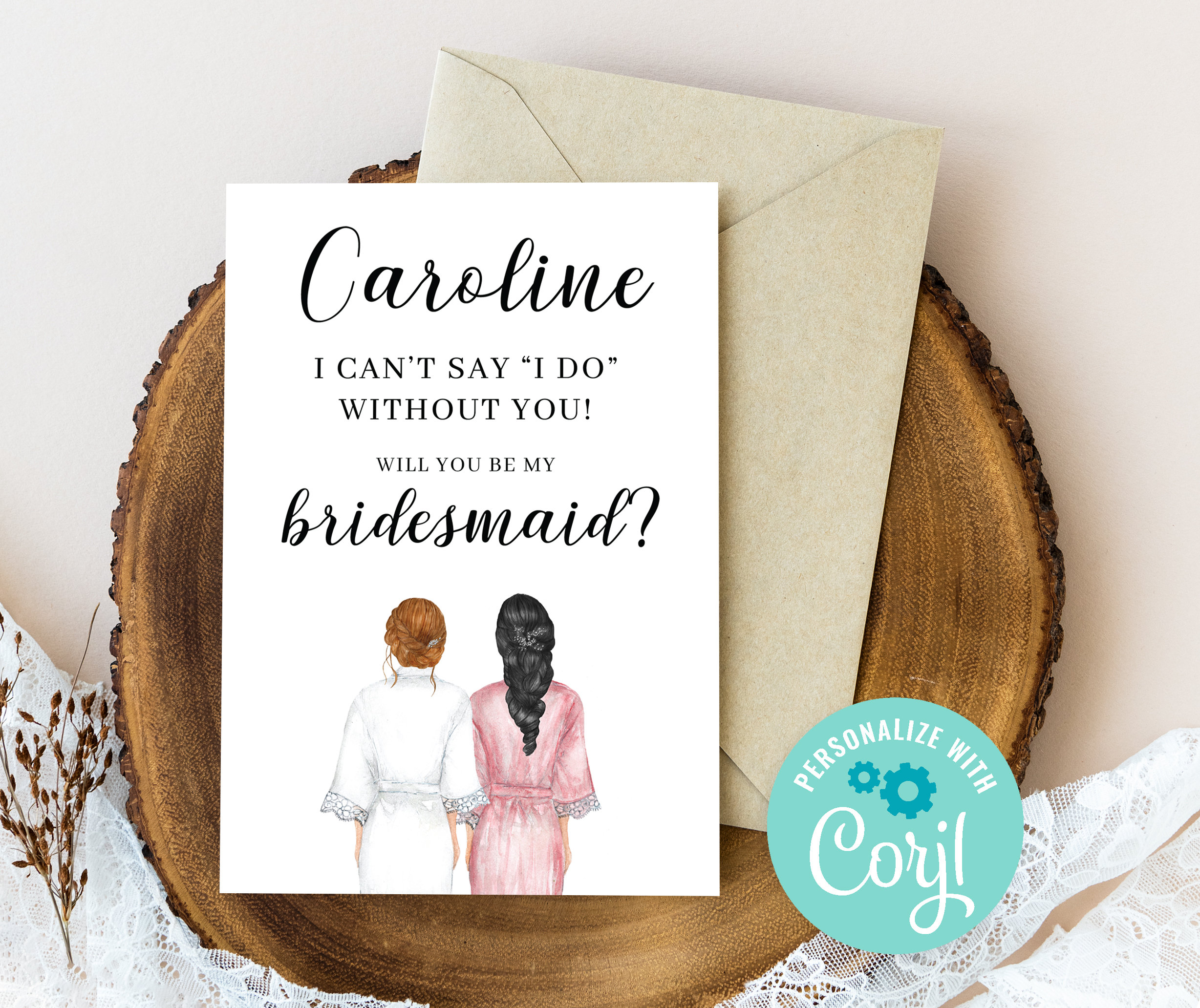 Printable Bridesmaid Proposal Card With Bridesmaid Graphics Etsy