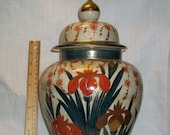 Listing 197 is an antique satsuma finely crackled with shimazu mark Vase With Lid