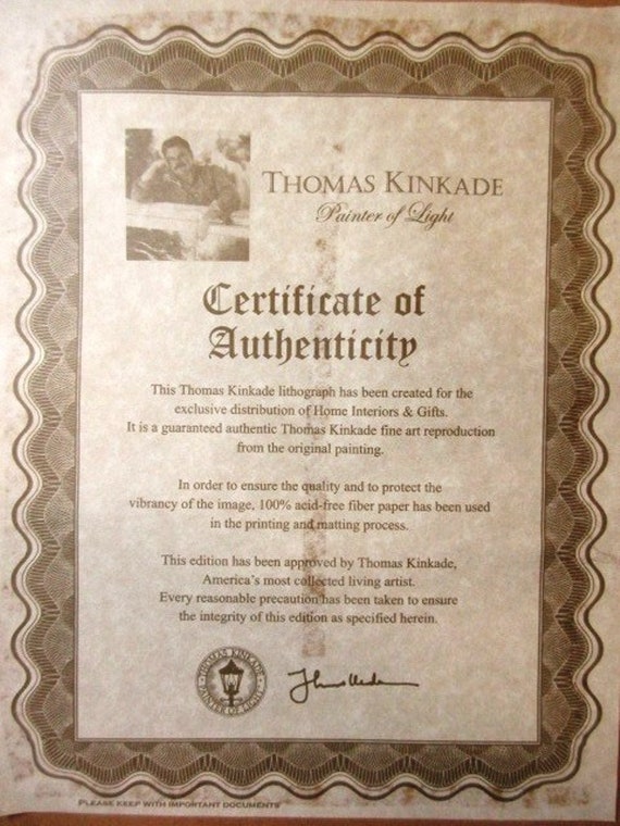 Listing 393 Is The Limited Thomas Kinkade Library Edition Creekside Trail Lithograph With Coa