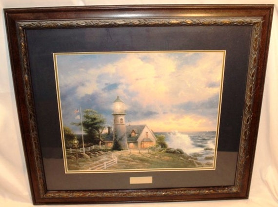 Listing 792 Is A A Light In The Storm Framed Thomas Kinkade Library Edition Print C