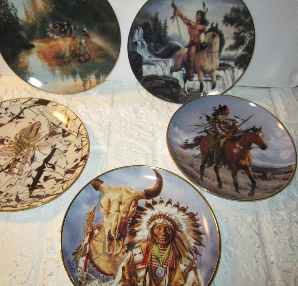 Set of five Native American Indian collectible plates Etsy