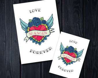 Mother's day card - Love Maman Forever