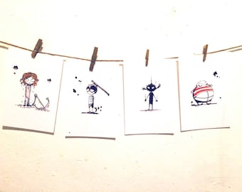 Poster print illustration - little zombies - youth illustration