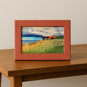 Impressionist Coastal Giclee Print: Pastel Landscape Art, Cottagecore Decor (8x6