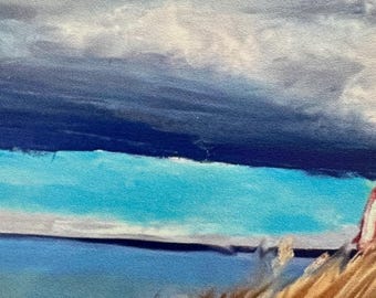 Coastal Cloudscape Wood Print: Framed Fine Art, Cottagecore