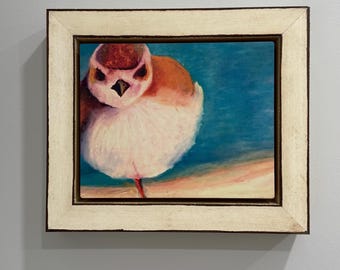 Coastal Bird Framed Wood Print: Cottagecore Wall Art