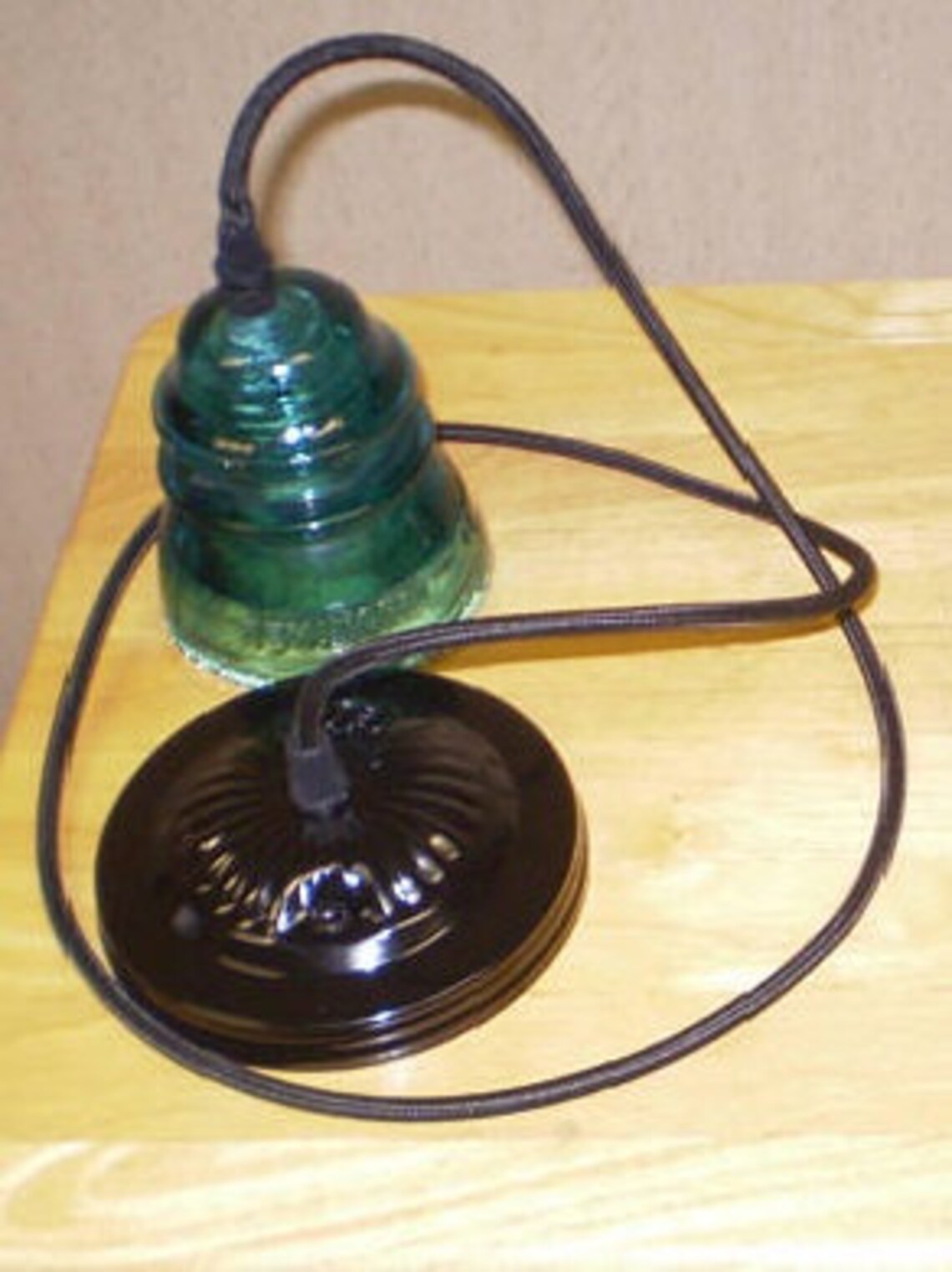 Antique Glass Insulator Pendant Light - Etsy