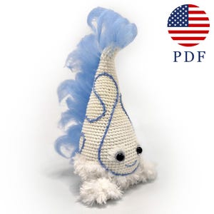 Air sprite crochet pattern, PDF tutorial, Crochet Wind spirit, Elemental dragon amigurumi, Sprite crochet, Fantasy Crochet, Crochet cloud