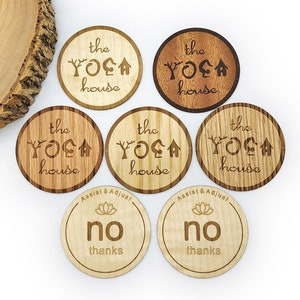 Benutzerdefinierte Yoga-Zustimmungschips, Weihnachtsgeschenk, VIP-Yogalehrer-Geschenk, Assistenz- und Anpassungskarten, Holzkarte, Yoga-Studiodekor