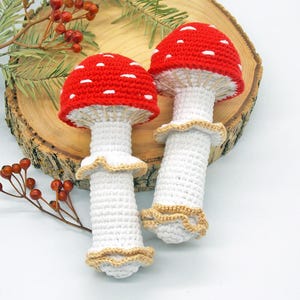 Fly Agaric Mushroom Rattle Crochet Pattern (PDF Download)