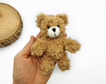 Newborn stuffie photo prop, Hand knitted bear, Baby lovie, Newborn photography props, Fluffy toy, Plush bear, Fuzzy bear, Miniature toy