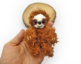 Newborn knitted sloth, Newborn photography props, Baby lovie, Baby stuffies, Fluffy toy, Plush sloth, Knitted animals, Sloth toy