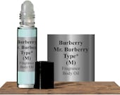 Mr.Burberry Type For Perfume Fragrance Oil Body Oil 1 3 oz roll on glass bottle Uncut