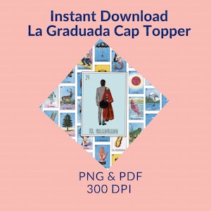 Czapka na czapkę z loterii El Graduado z tłem 2024 PNG PDF 300 DPI Plik cyfrowy na ukończenie szkoły * Senior 24 *